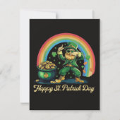 Faire-part Joyeuse Saint-Patrick Drôle Leprechaun (Devant)