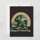 Faire-part Joyeuse Saint-Patrick Drôle Leprechaun (Dos)