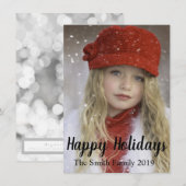 Faire-part Joyeuses Fêtes Noël De Nom De Famille (Devant / Derrière)