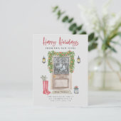 Faire-part Joyeuses Fêtes Nouveau Accueil Porte de Noël Démén (Debout devant)