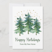 Faire-part Joyeuses Fêtes Nouvelle Maison Pins (Devant)