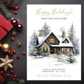 Faire-part Joyeuses fêtes Rustique Nouvelle maison déménager