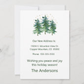 Faire-part Joyeuses Vacances Nouveau Accueil Pins Arbres (Dos)