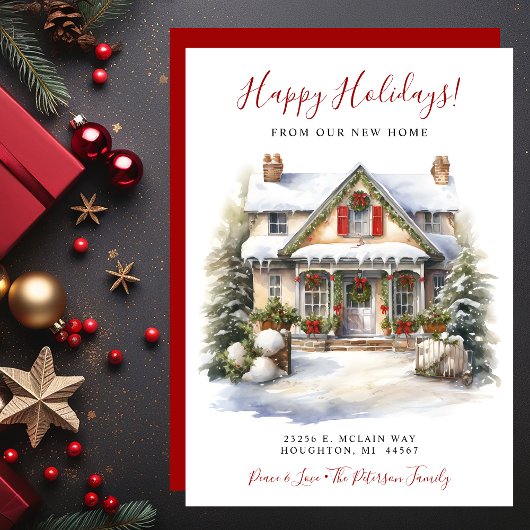 Faire-part Joyeuses vacances Nouvelle maison déménager