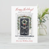 Faire-part Joyeuses vacances Nouvelle maison Porte avant Démé (Debout devant)