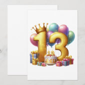 Faire-part Joyeux 13e anniversaire (Devant / Derrière)