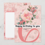 Faire-part Joyeux anniversaire à vous : Fleur de naissance de (Devant / Derrière)