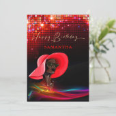 Faire-part Joyeux Anniversaire Africaine Américaine (Debout devant)