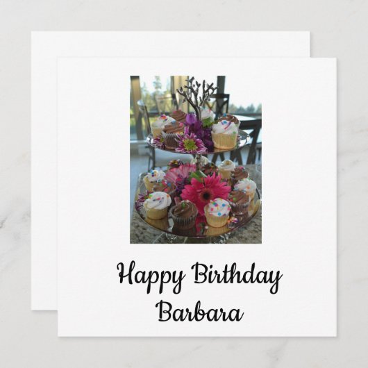 Faire-part Joyeux anniversaire Barbara (Devant / Derrière)