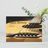 Faire-part Joyeux anniversaire papa guitare acoustique (Debout devant)