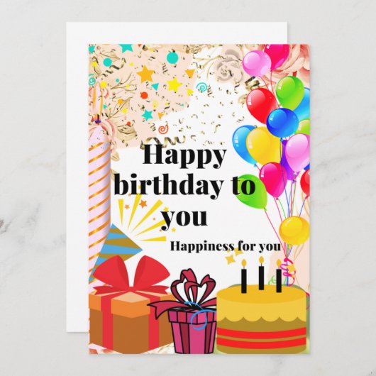 Faire-part Joyeux anniversaire pour toi (Devant / Derrière)