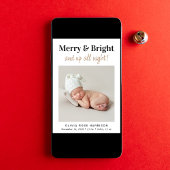 Faire-part Joyeux Bright Photo Noël Naissance de Noël