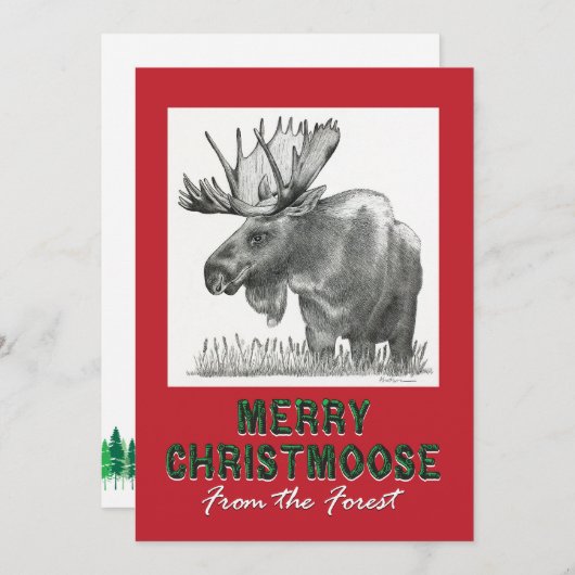 Faire-part Joyeux Christmoose (Devant / Derrière)