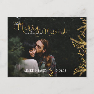 Faire-part Joyeux et bientôt mariés Carte postale de Noël