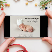 Faire-part Joyeux et lumineux 4 Photo Naissance de Noël