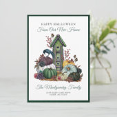 Faire-part Joyeux Halloween Gothique Nouvelle Maison Vacances (Debout devant)