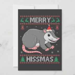 Faire-part Joyeux Hissmas Drôle Moche Xmas Sweater Opossum Ca
