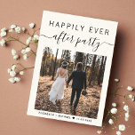 Faire-part Joyeux Jour après la fête Photo Cream Mariage<br><div class="desc">Élégant elopement crème légère ou petit faire-part mariage et invitation à la réception. Le devant présente votre photo de jour de mariage et "Happily Ever After Party" dans un mélange de typographie simple et de script tendance avec des swashes. Sous votre photo, vous pouvez ajouter vos prénoms et votre date...</div>