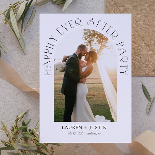 Faire-part Joyeux Jour après le Mariage photo de l'arc de fêt