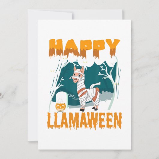 Faire-part Joyeux Llamaween Cute Llama Halloween Costume Pour (Devant)