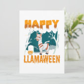 Faire-part Joyeux Llamaween Cute Llama Halloween Costume Pour (Debout devant)