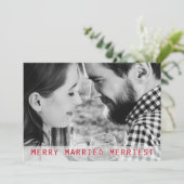 Faire-part Joyeux Marié Merriest Mariage Noël Fête (Debout devant)