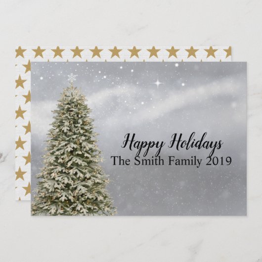 Faire-part Joyeux Noël Arbre (Devant / Derrière)