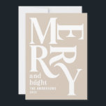 Faire-part Joyeux Noël artisanal vintage<br><div class="desc">artisanat typographie graphique vintage joyeux carte de noël. Une partie d'une collection de vacances audacieuse et amusante.</div>