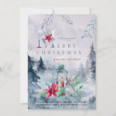 Faire-part Joyeux Noël de New Home Misty Winter Forest (Devant)