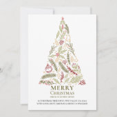 Faire-part Joyeux Noël de New Home Pine Holly Tree (Devant)
