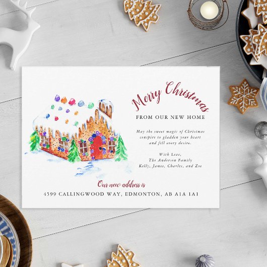 Faire-part Joyeux Noël de notre nouvelle adresse de déménagem