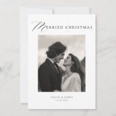 Faire-part Joyeux Noël Élégant Mariage de vacances moderne (Devant)