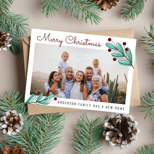 Faire-part Joyeux Noël Famille Photo Cherry Plantes Moving