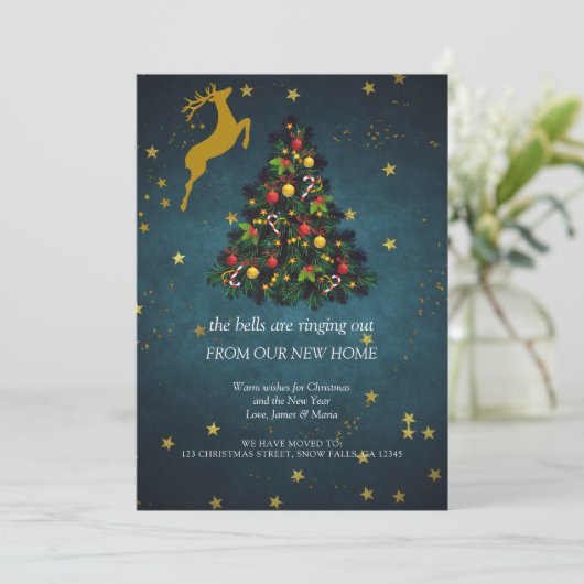 Faire-part Joyeux Noël Fête Nouvelle Maison Déménagement (Debout devant)