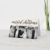 Faire-part Joyeux Noël Holly Mistletoe 3 Mariage photo (Devant)