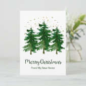 Faire-part Joyeux Noël Nouveau Accueil Pins Arbres (Debout devant)
