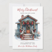 Faire-part Joyeux Noël Nouveau Accueil Porte avant Déménageme (Devant)