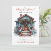 Faire-part Joyeux Noël Nouveau Accueil Porte avant Déménageme (Debout devant)