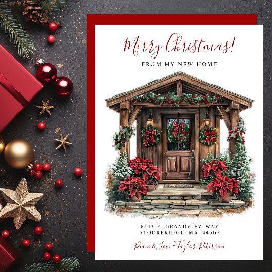 Faire-part Joyeux Noël Nouveau Accueil Porte avant Déménageme