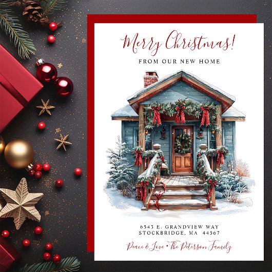 Faire-part Joyeux Noël Nouveau Accueil Porte avant Déménageme