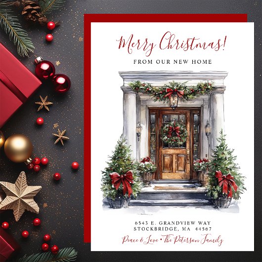 Faire-part Joyeux Noël Nouveau Accueil Porte avant Déménageme