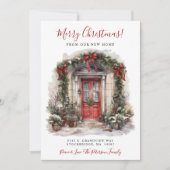 Faire-part Joyeux Noël Nouvelle maison Porte rouge Déménageme (Devant)