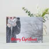 Faire-part Joyeux Noël personnalisable (Debout devant)