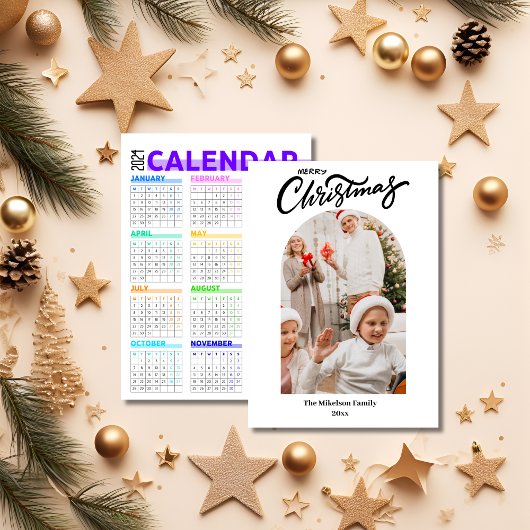 Faire-part Joyeux Noël Photo Collage 2024 Calendrier