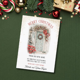 Faire-part Joyeux Noël vintage de la nouvelle maison porte co