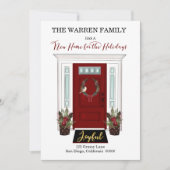 Faire-part Joyeux | Nouvelle maison pour les fêtes Porte Roug (Devant)