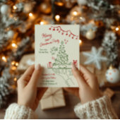Faire-part Joyeux petit Noël Fête de Noël à la main