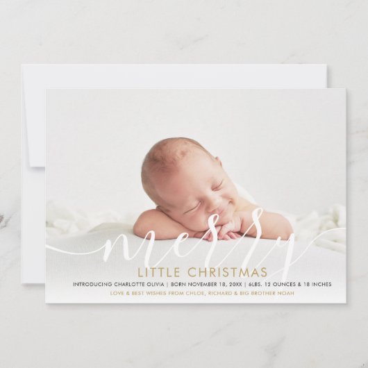 Faire-part Joyeux petit Noël Nouveau bébé 4 Photo Naissance (Devant)