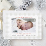 Faire-part Joyeux petit Noël Photo Collage Naissance de vacan<br><div class="desc">Carte de faire-part de naissance de vacances personnalisée avec "Joyeux petit Noël" sur le modèle de chèque-chèque de buffle de la ferme.</div>