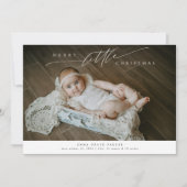 Faire-part Joyeux petit premier Noël mignonne bébé photo nais (Devant)